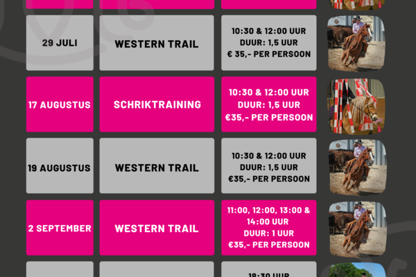 Activiteiten kalender trainingen en workshops